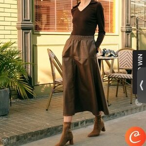 Rihoas Leather Skirt